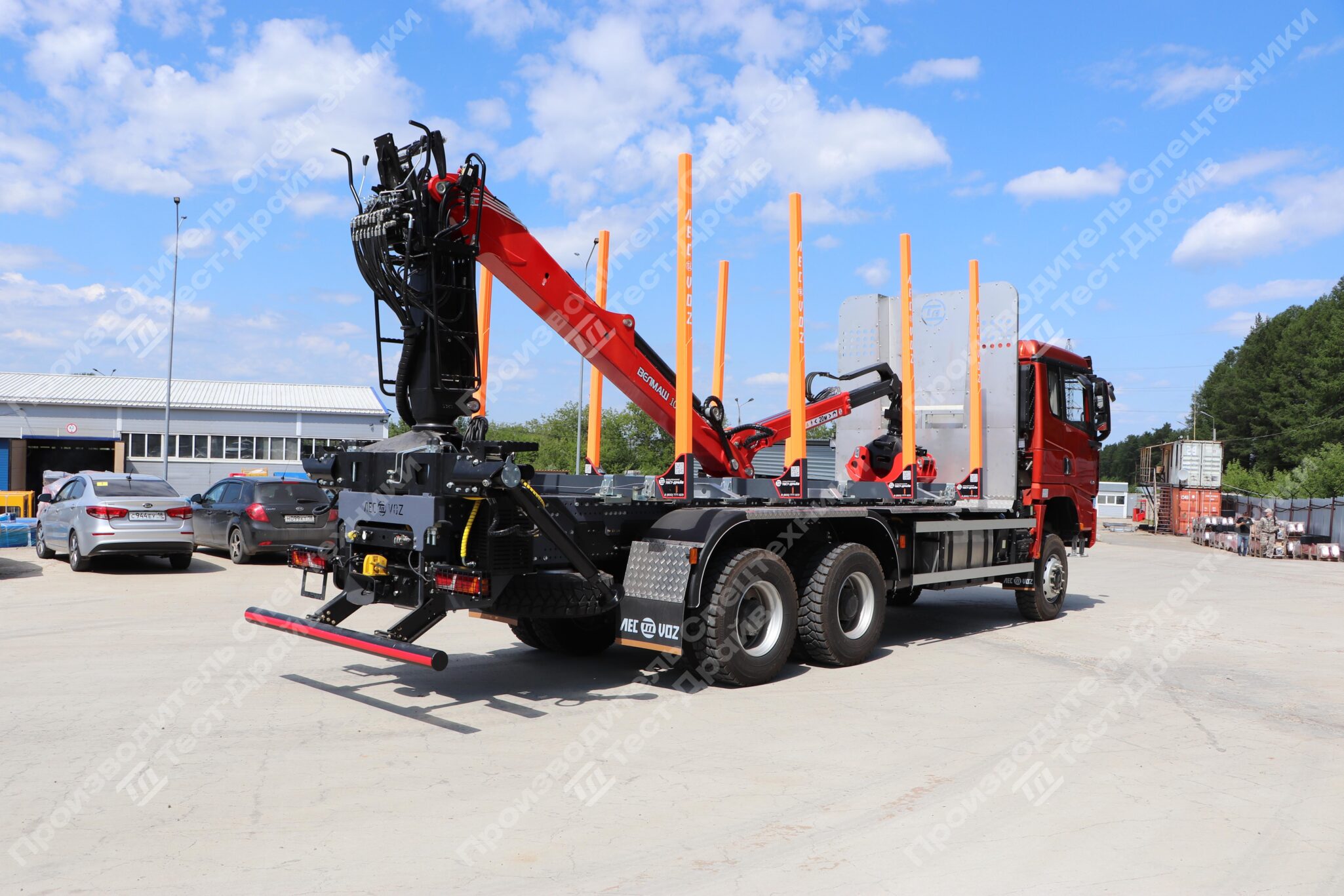 Сортиментовоз SHACMAN 6х6 с ГМУ VM10L74 и площадкой ЛЕСОVOZ Фото №13