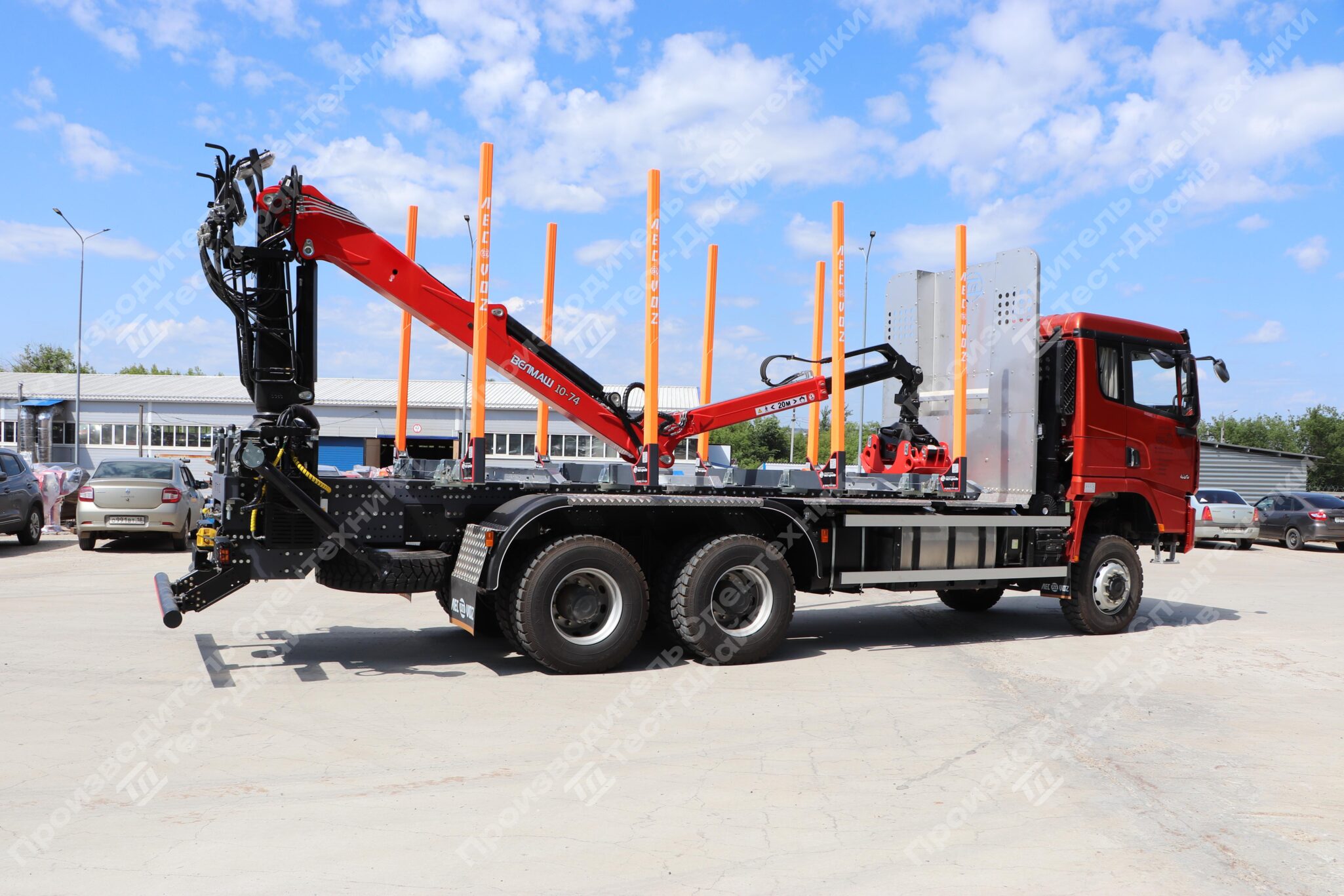 Сортиментовоз SHACMAN 6х6 с ГМУ VM10L74 и площадкой ЛЕСОVOZ Фото №7