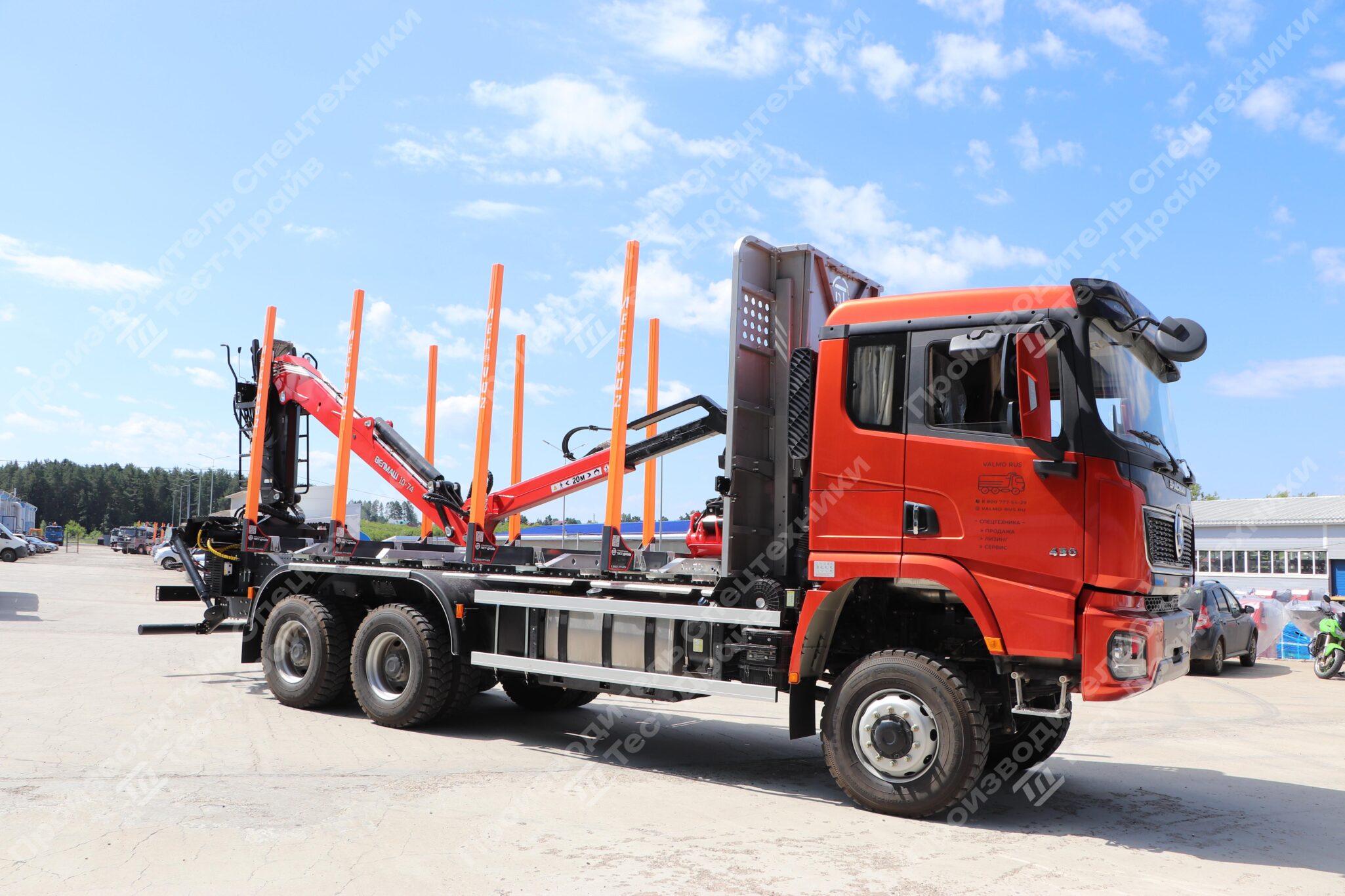 Сортиментовоз SHACMAN 6х6 с ГМУ VM10L74 и площадкой ЛЕСОVOZ Фото №6