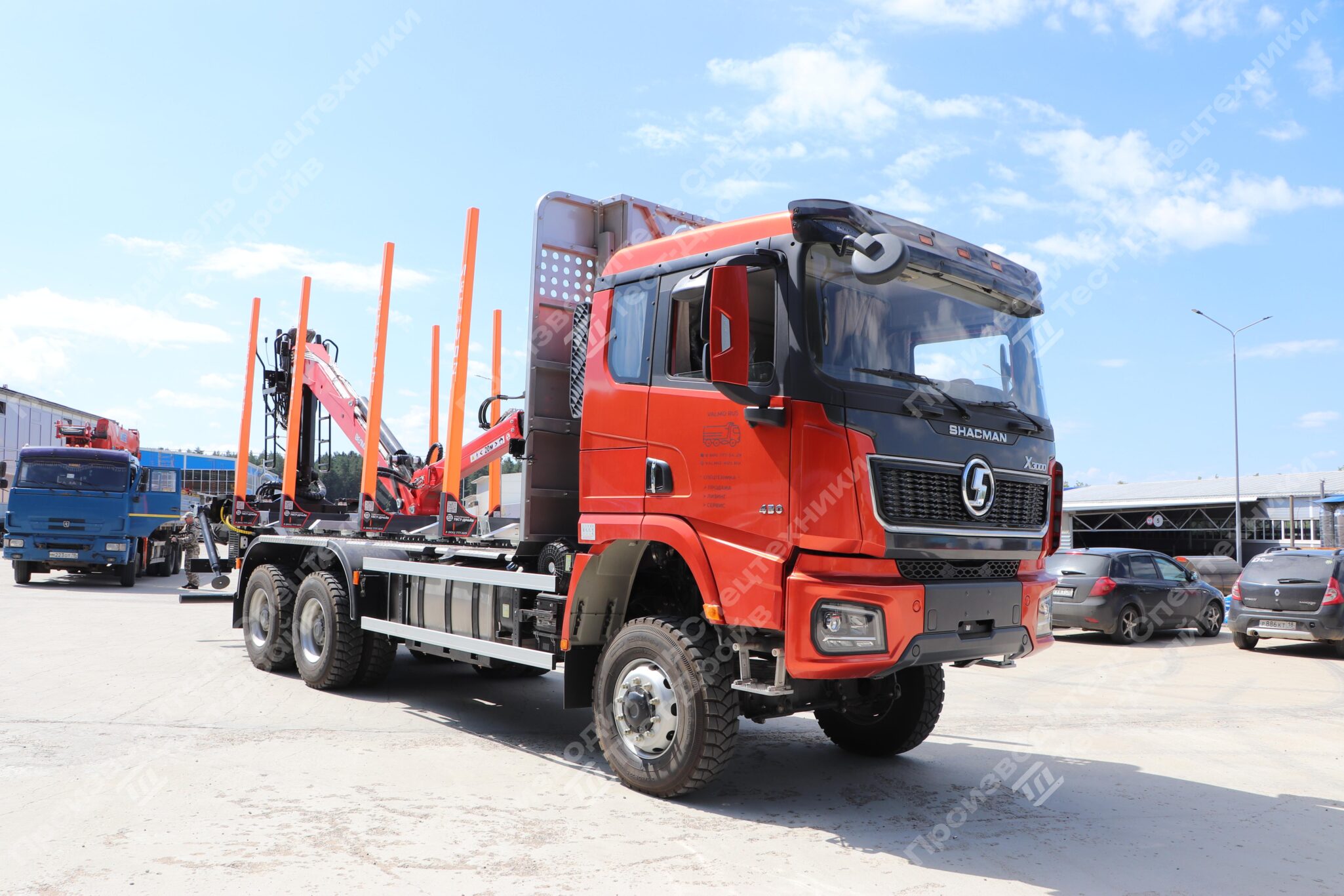 Сортиментовоз SHACMAN 6х6 с ГМУ VM10L74 и площадкой ЛЕСОVOZ Фото №5