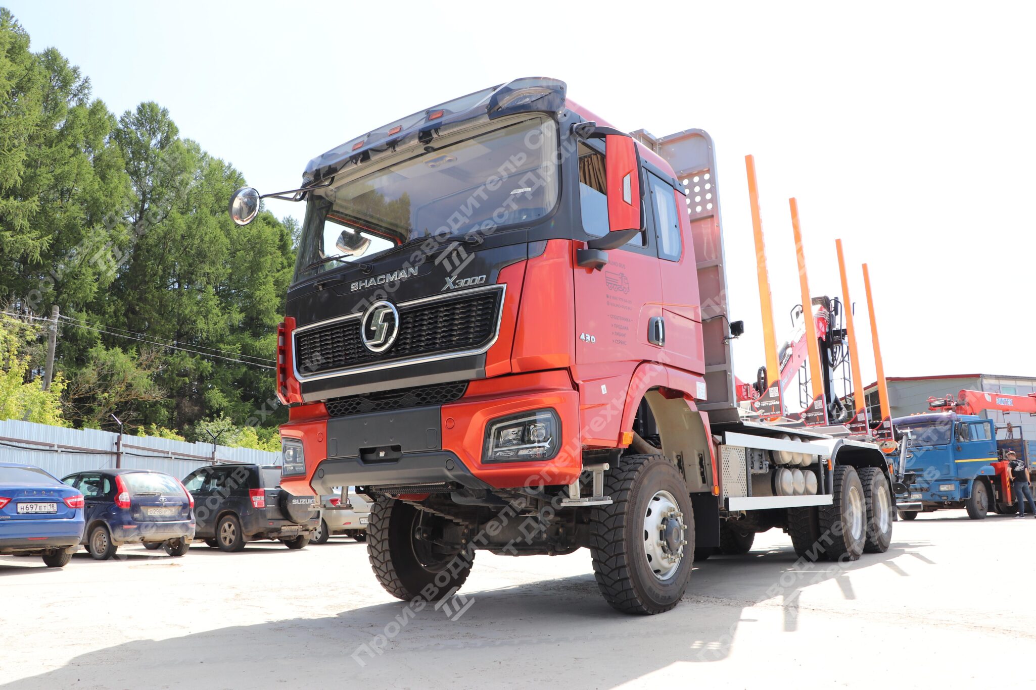Сортиментовоз SHACMAN 6х6 с ГМУ VM10L74 и площадкой ЛЕСОVOZ Фото №2