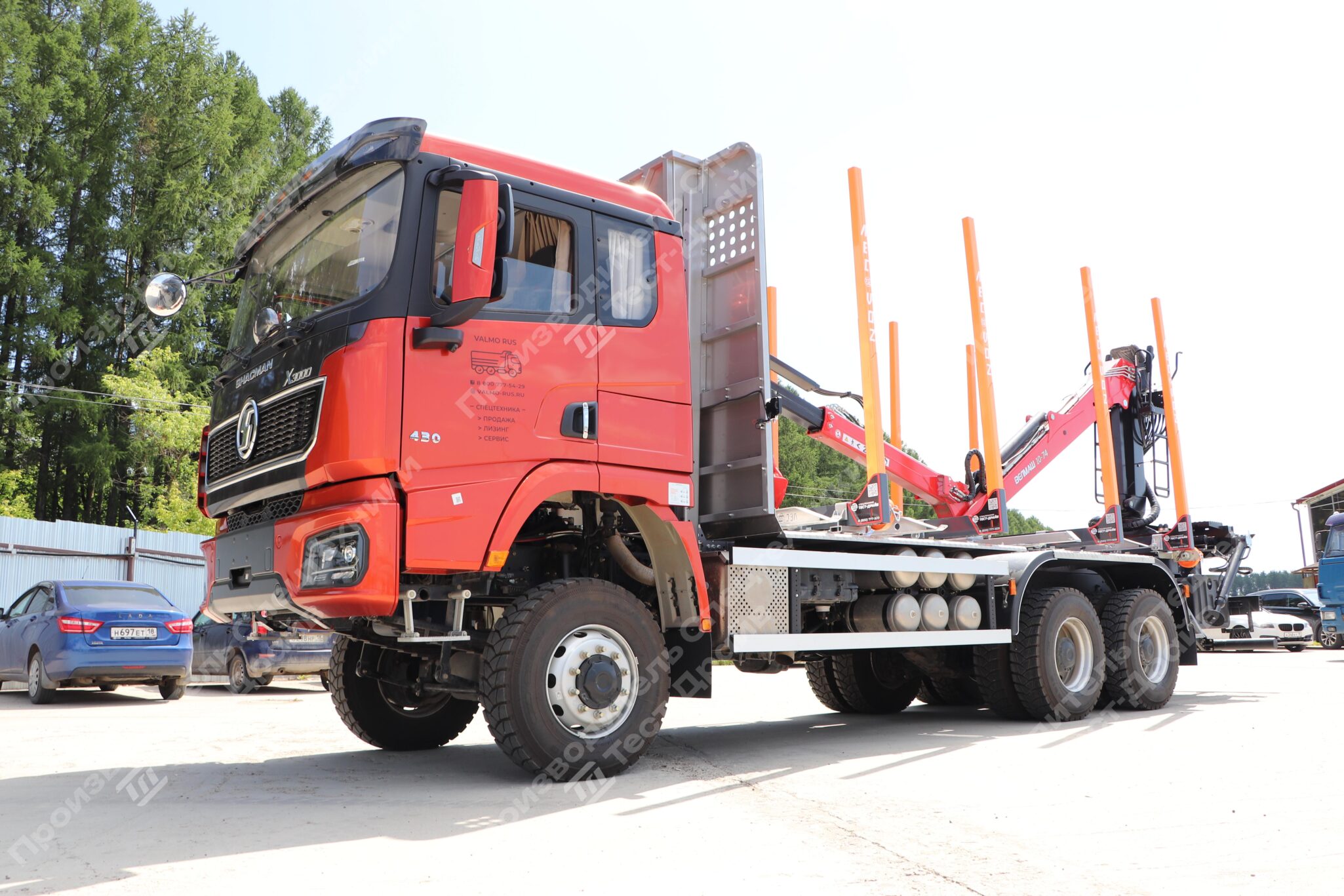 Сортиментовоз SHACMAN 6х6 с ГМУ VM10L74 и площадкой ЛЕСОVOZ Фото №3