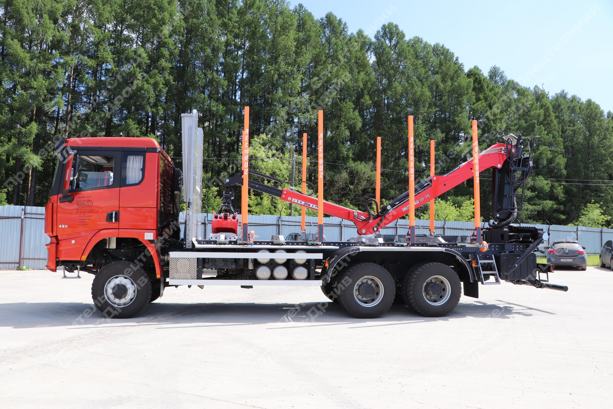 Сортиментовоз SHACMAN 6х6 с ГМУ VM10L74 и площадкой ЛЕСОVOZ Фото №11
