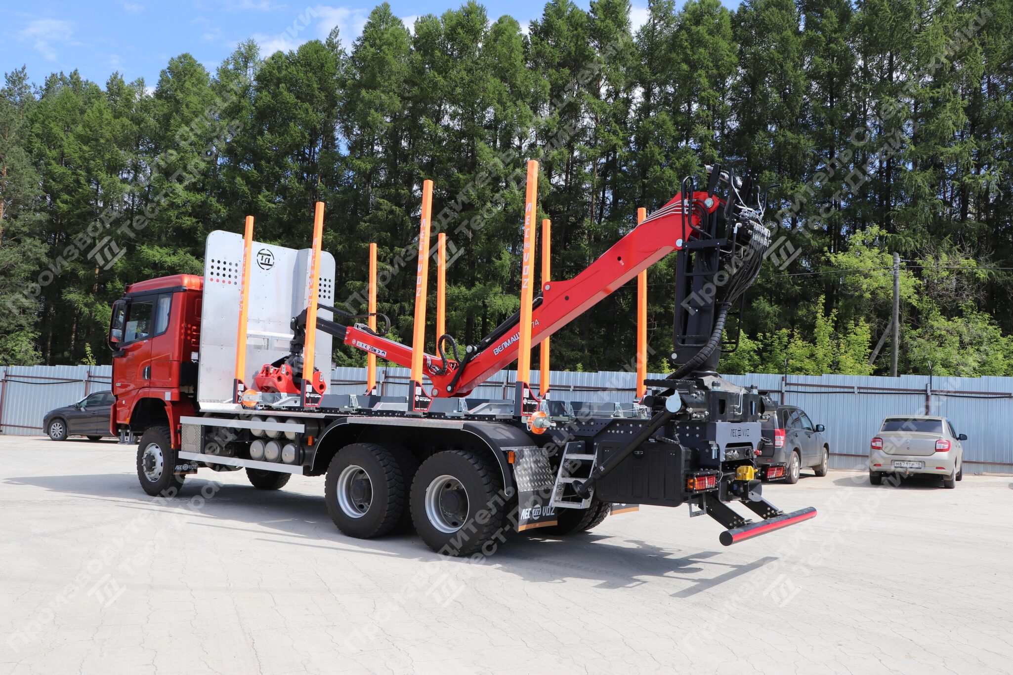 Сортиментовоз SHACMAN 6х6 с ГМУ VM10L74 и площадкой ЛЕСОVOZ Фото №10