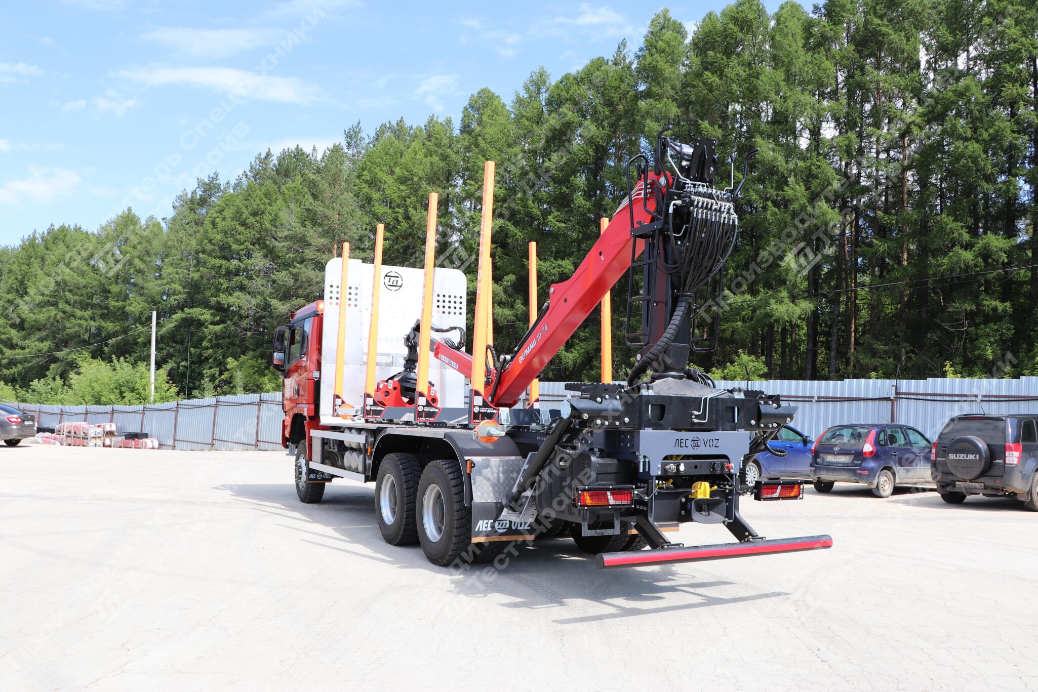 Сортиментовоз SHACMAN 6х6 с ГМУ VM10L74 и площадкой ЛЕСОVOZ Фото №8