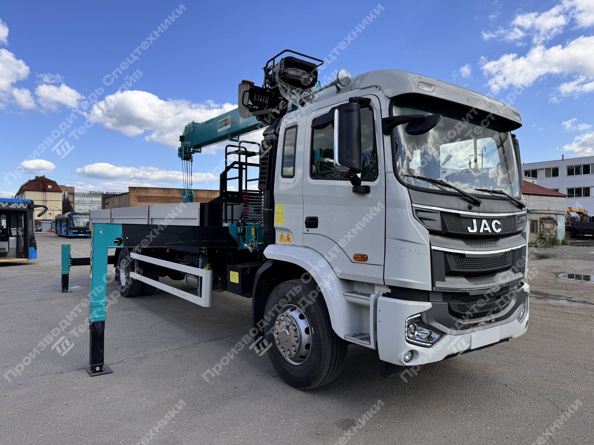 Бортовой с КМУ HKTC HLC 8016 JAC N180S 6x4 Фото №1