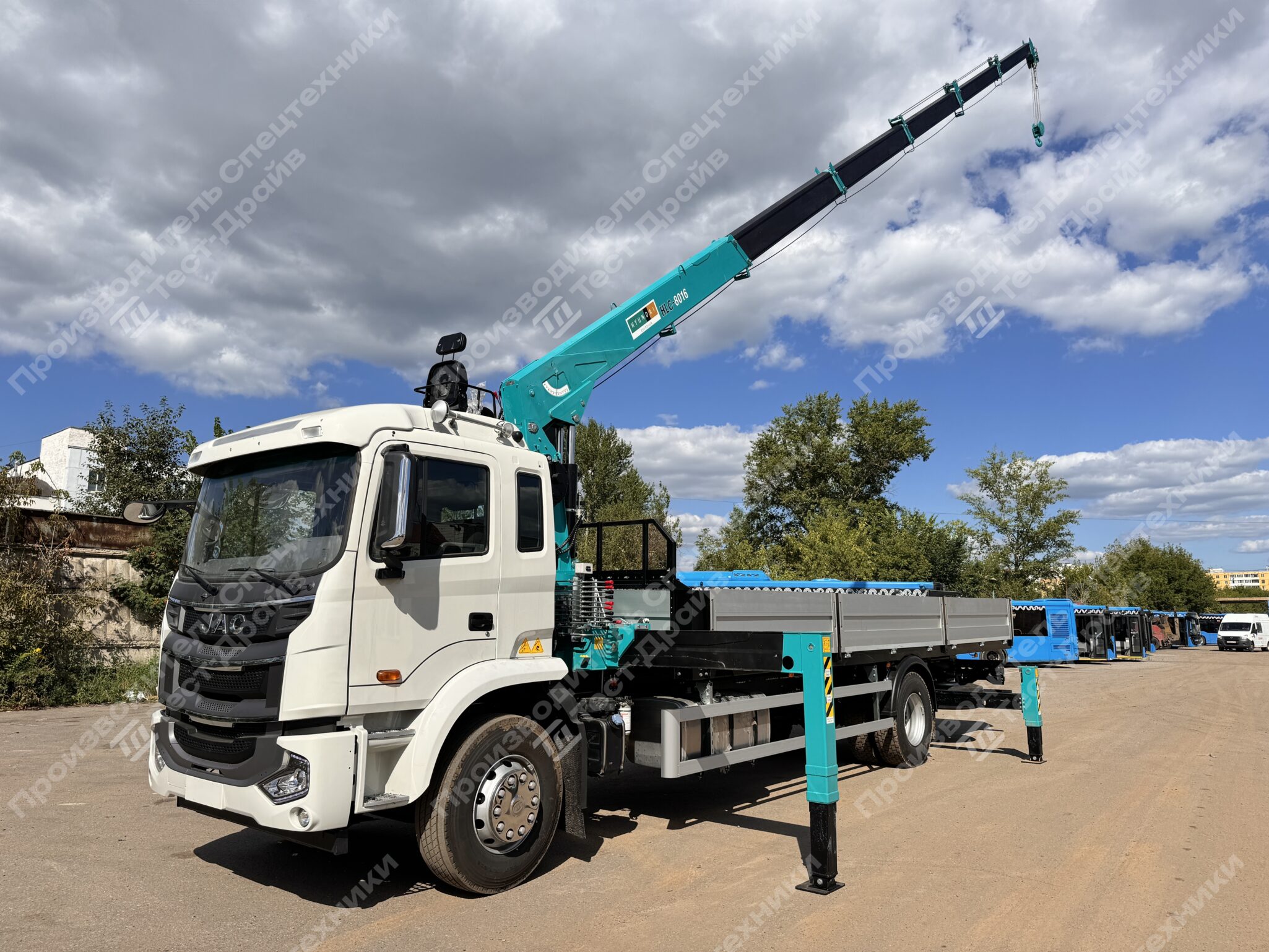 Бортовой с КМУ HKTC HLC 8016 JAC N180S 6x4 Фото №7