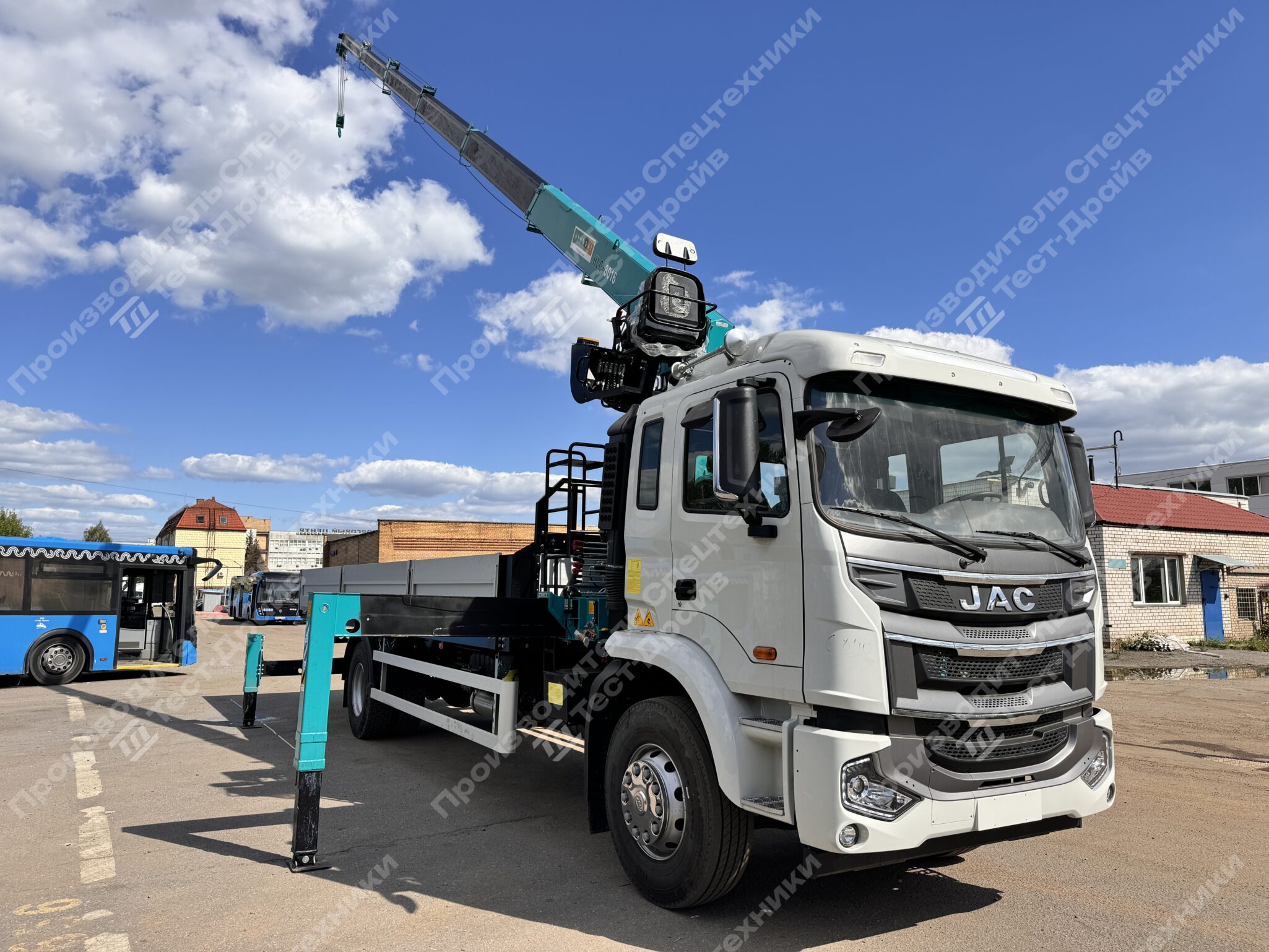Бортовой с КМУ HKTC HLC 8016 JAC N180S 6x4 Фото №4