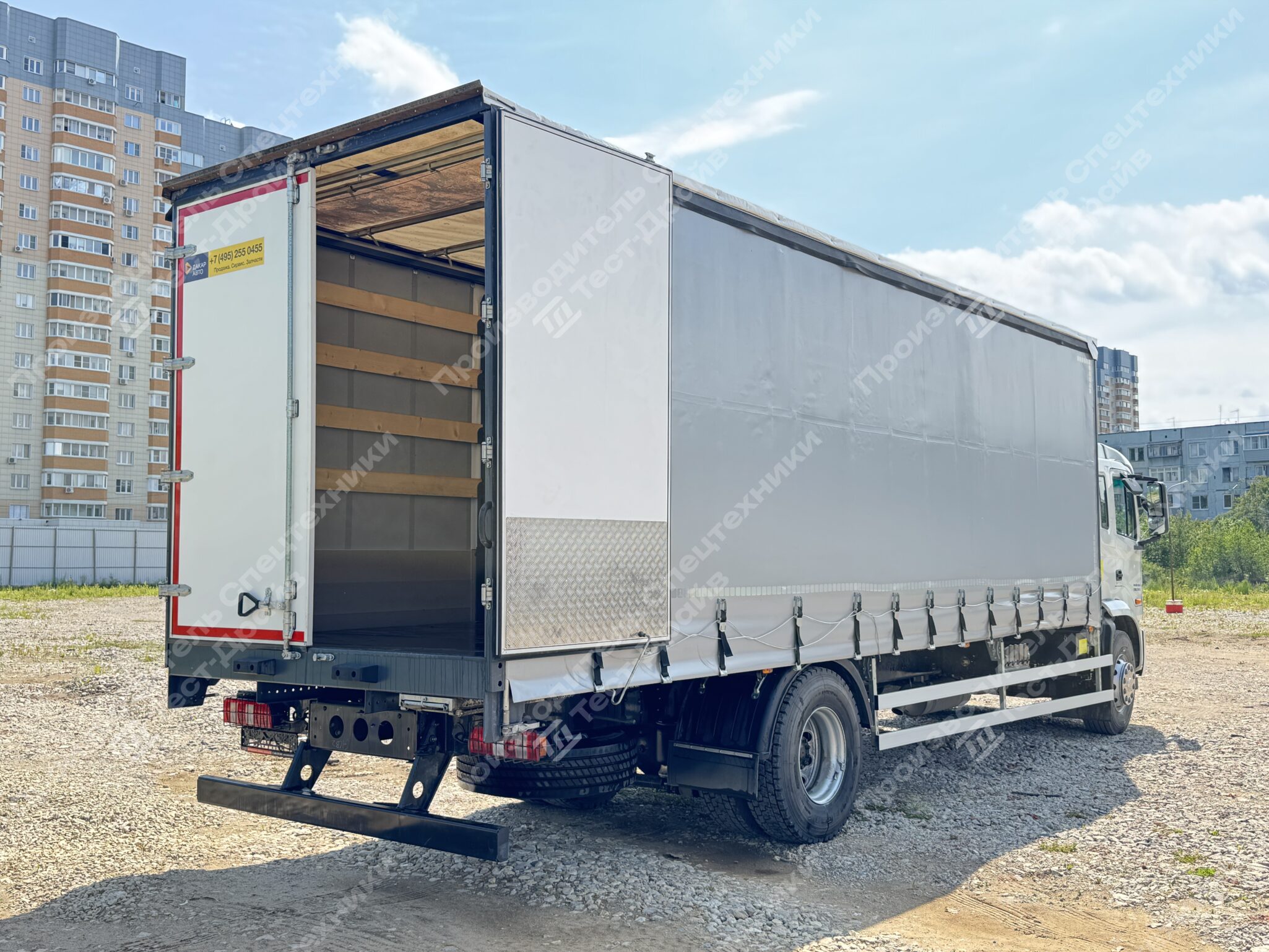 Шторно-бортовой JAC N200 6x2 с платформой Фото №13