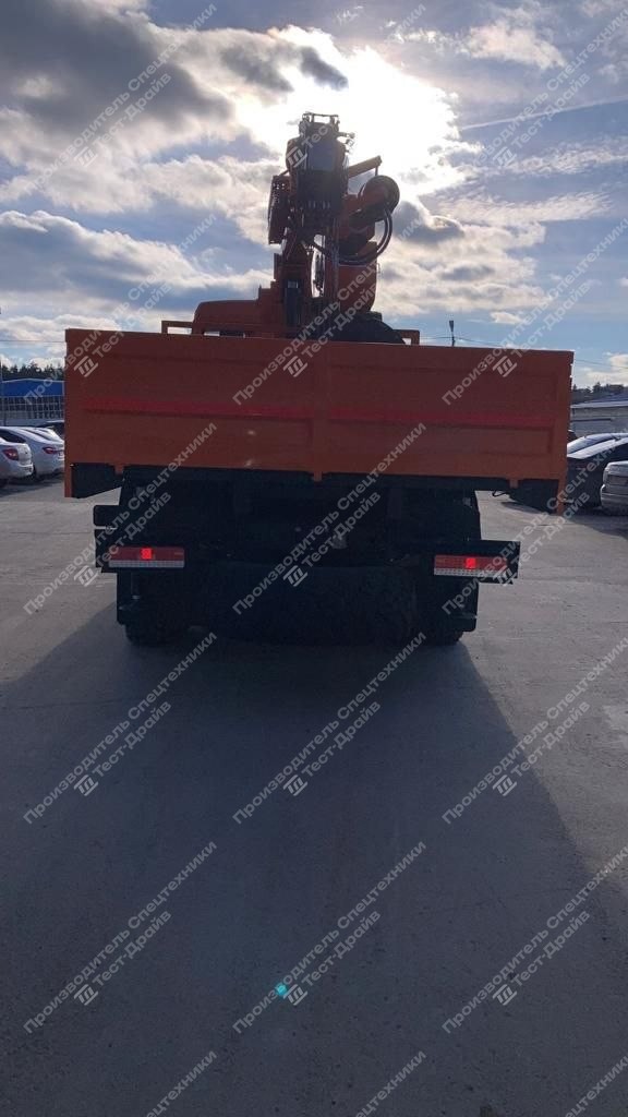 Бортовой КамАЗ 43502 4x4 с КМУ Hangil HGC 515 с навесным буровым оборудованием Фото №5