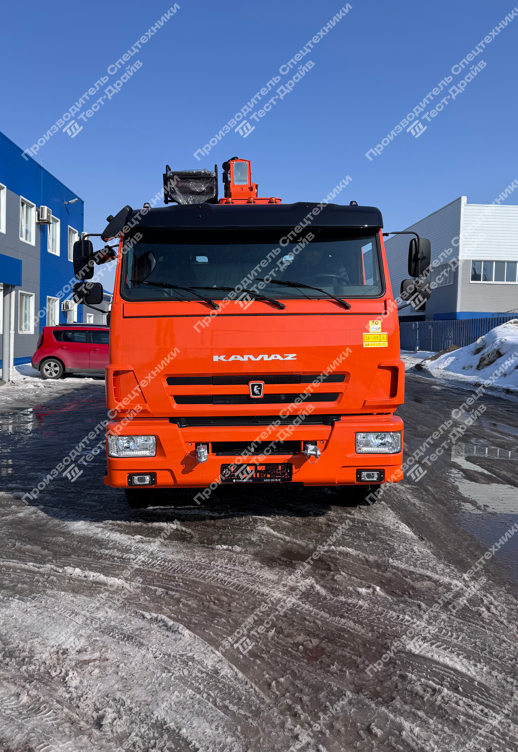 Бортовой КамАЗ 65115 6x4 с КМУ Hangil HGC 986 с сертифицированной корзиной Фото №2