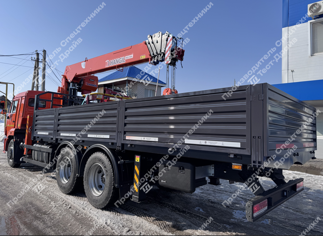 Бортовой КамАЗ 65115 6x4 с КМУ Hangil HGC 986 с сертифицированной корзиной Фото №5