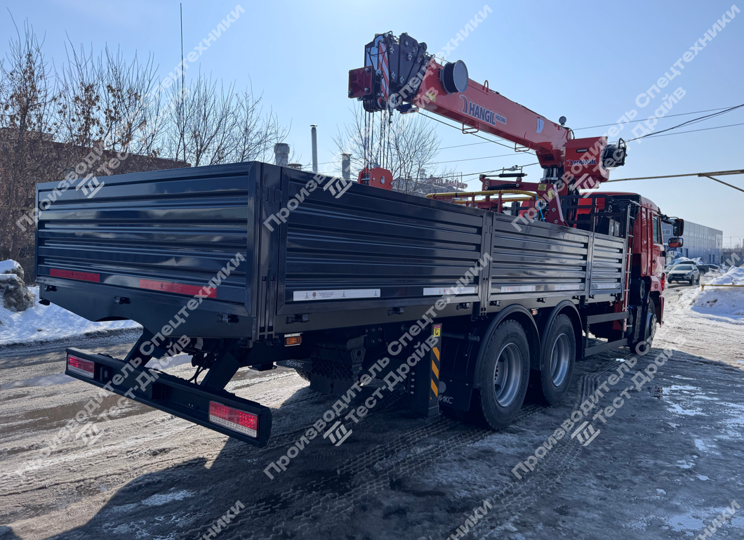 Бортовой КамАЗ 65115 6x4 с КМУ Hangil HGC 986 с сертифицированной корзиной Фото №6